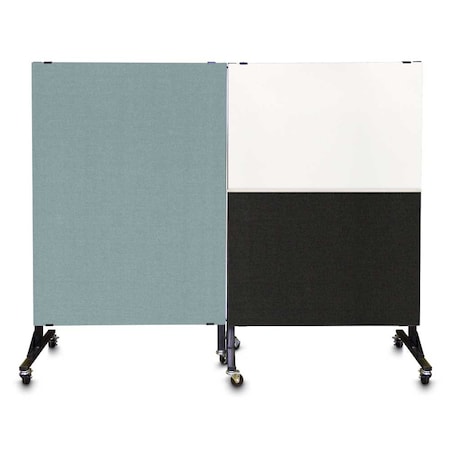 United Visual Products Sliding Door Indoor Enclosed Corkboard, 4 UV9001ACS4824-WHITE-COBACC